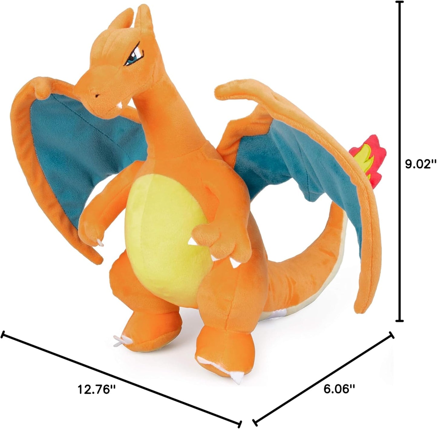 Pokémon 12" Large Charizard Plush - Officially Licensed - Charmander Evolution - Authentic Soft Stuffed Animal Toy Figure - Easter Basket Stuffer Gift for Kids, Boys, Girls - 2+
