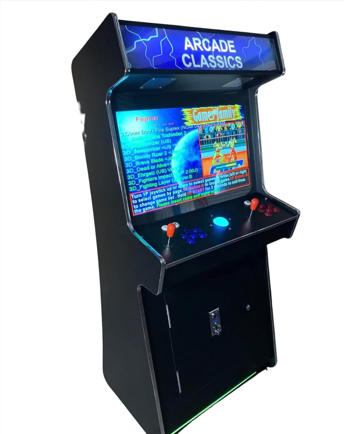 Full Size Commercial Grade Upright Standup Arcade Machine 2 Player 4500 Games 32 Inch Screen Black
