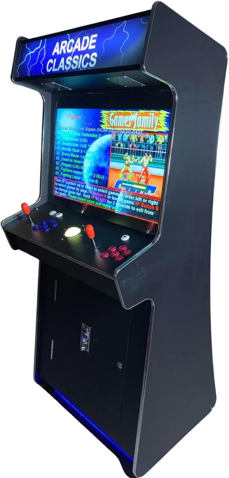 Full Size Commercial Grade Upright Standup Arcade Machine 2 Player 4500 Games 32 Inch Screen Black