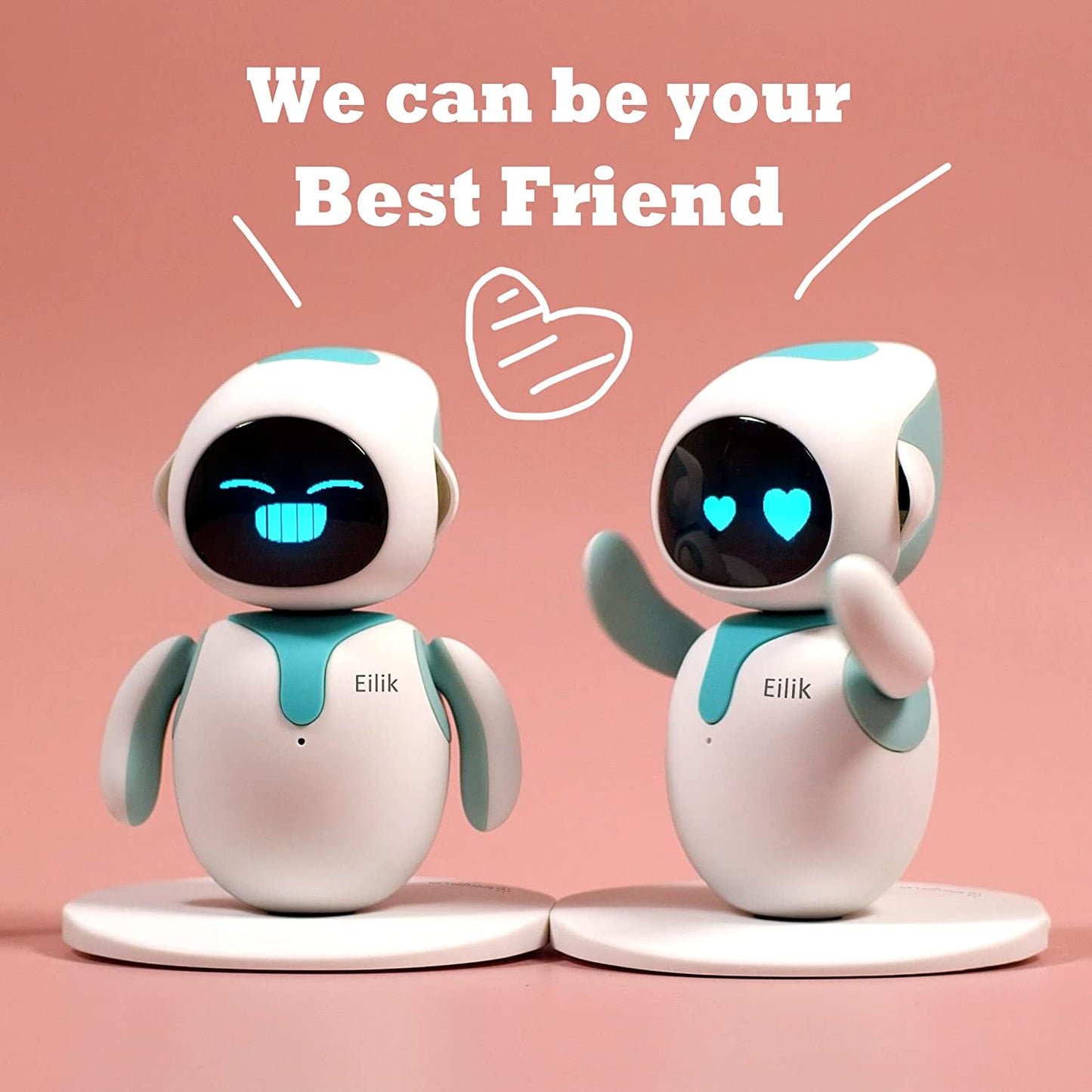 Eilik - Cute Robot Pets Toys with Abundant Emotions, Animations & Mini-Games, Your Perfect Desk Touch Interactive Companion, Holidays & Birthdays Gifts for Girls & Boys.