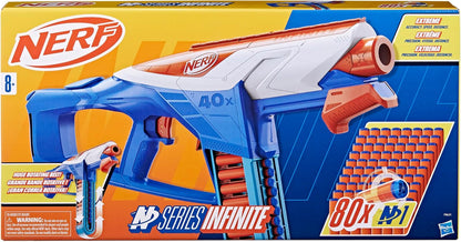 N Series Infinite Dart Blaster, 80  N1 Darts Compatible Only with  N Series Blasters, 40 Dart Fast Load Battle Belt, Ages 8+