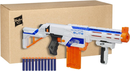 N-Strike Elite Retaliator Blaster, Stock, Grip, Barrel, 12-Clip, 12 Darts, Outdoor Toys for Kids 8+ (Amazon Exclusive)