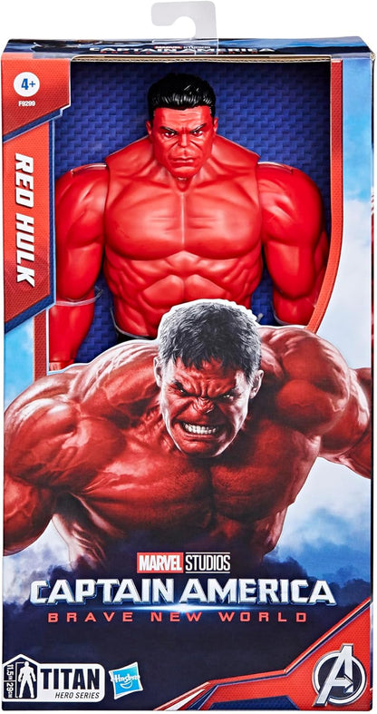 Studios Captain America Brave New World, Titan Hero Series, 12-Inch Deluxe Red Hulk Action Figure, Super Hero Toys for Kids 4 and Up