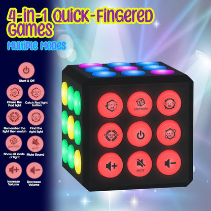 Electronic Brain & Memory Game Cube - Fun Toy Gift Ideas for Ages 6-12+ Year Old Boy & Girl - Cool Toys for Boys and Girls - Handheld Games Gifts for Kids and Teens
