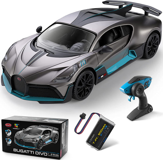 Remote Control Car, Bugatti Divo 1/12 Scale Rc Cars 12Km/H, 2.4Ghz Licensed Model Car 7.4V 900Mah Toy Car Headlight for Adults Boys Girls Age 6-12 Years Birthday Ideas Gift