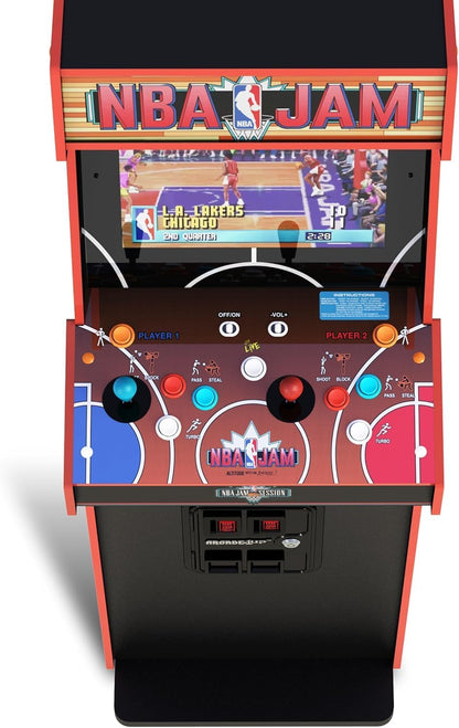 NBA Jam Deluxe 2-Player Control Panel Arcade Machine, Built for Your Home, 5 Foot Tall Cabinet with 3 Classic Games