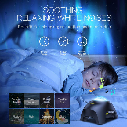3-in-1 Galaxy Aurora Projector for Kids – Night Light, White Noise, Bluetooth Speaker – 33 Light Modes with Remote, Ideal Toy Gift for Sleep & Play