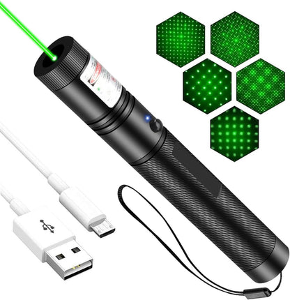High Power Green Laser Pointer Flashlight - Multi-Purpose for Presentations, TV Screens & Outdoor Use