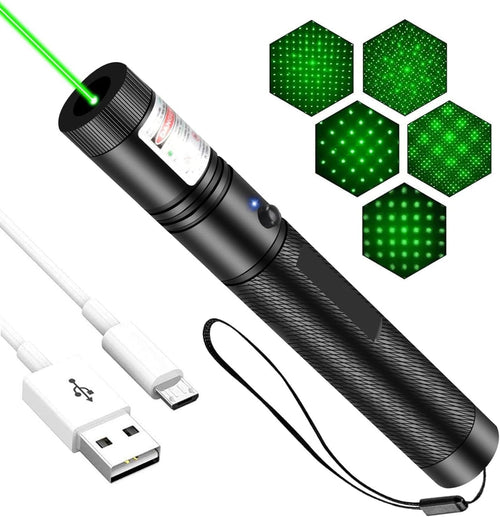 High Power Green Laser Pointer Flashlight - Multi-Purpose for Presentations, TV Screens & Outdoor Use