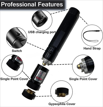 High Power Green Laser Pointer Flashlight - Multi-Purpose for Presentations, TV Screens & Outdoor Use