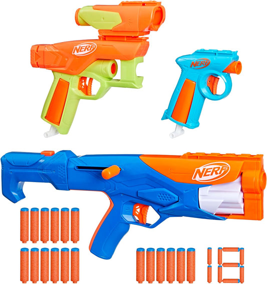 N Series Gear up Pack, 3X Blasters, 18  N1 Darts Compatible Only with  N Series Blasters, Kids Gifts, Outdoor Games, Ages 8+