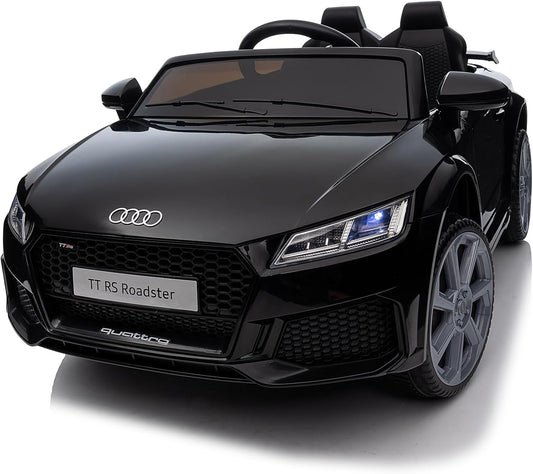 Electric Ride on Car for Kids, Licensed Audi 12V 7Ah Kids Ride-On Toy for Toddlers 3-5 Year Old with Remote, Bluetooth - Black