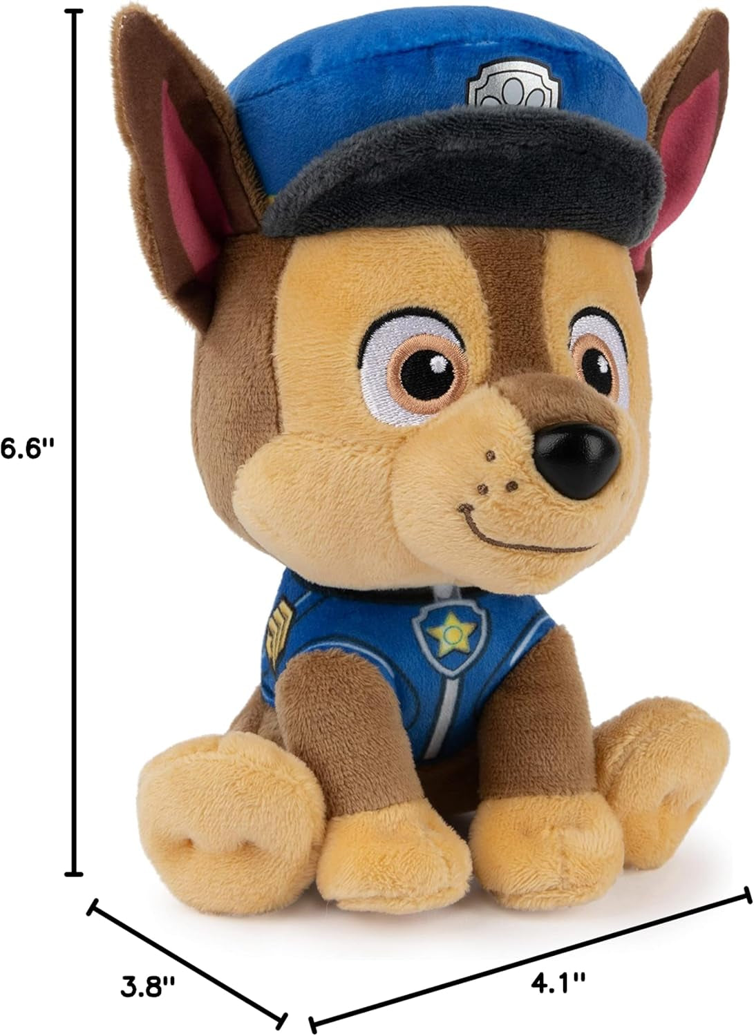 Official PAW Patrol Chase in Signature Police Officer Uniform Plush Toy, Stuffed Animal for Ages 1 and Up, 6" (Styles May Vary)
