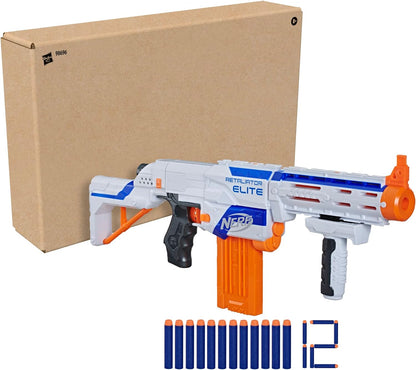 N-Strike Elite Retaliator Blaster, Stock, Grip, Barrel, 12-Clip, 12 Darts, Outdoor Toys for Kids 8+ (Amazon Exclusive)