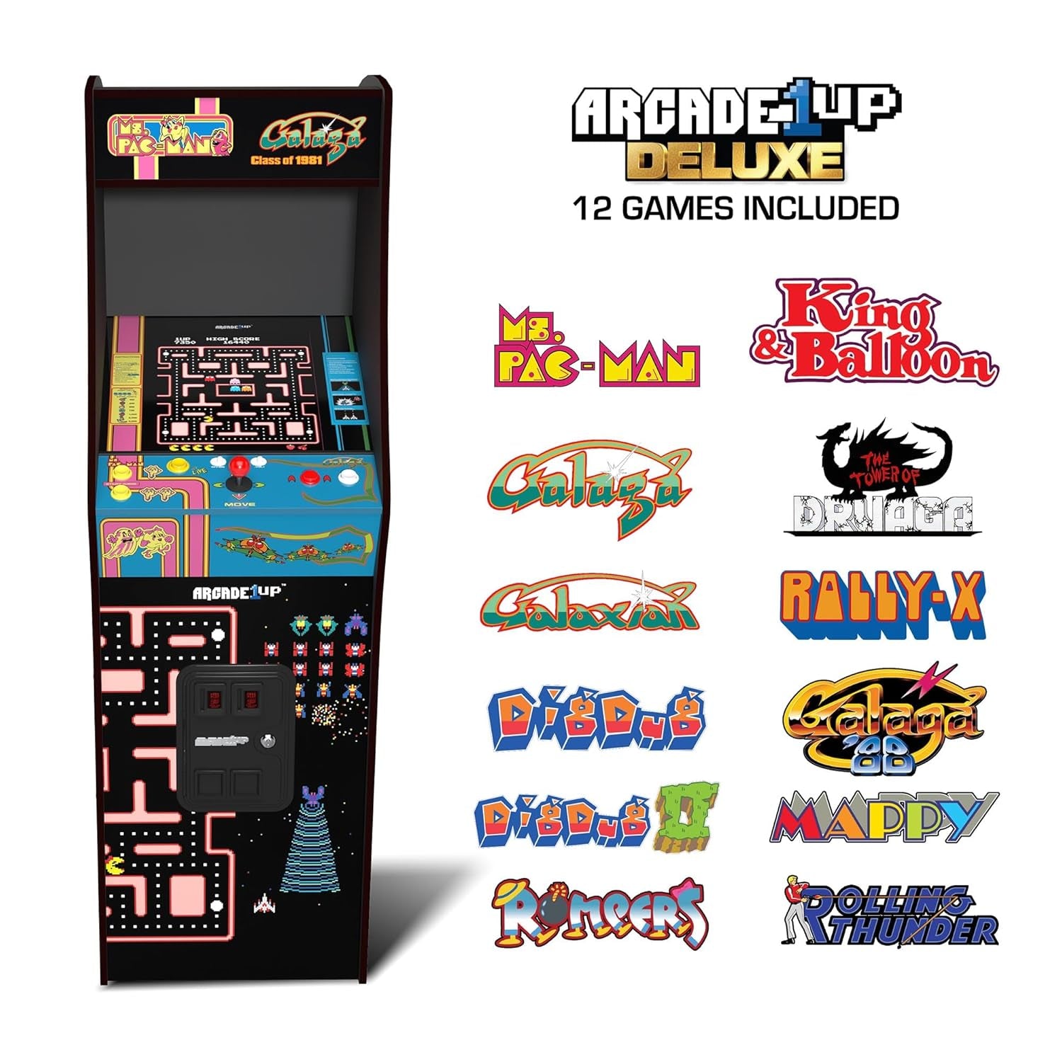 Class of 81’ Deluxe Arcade Machine for Home - 5 Feet Tall - 12 Classic Games