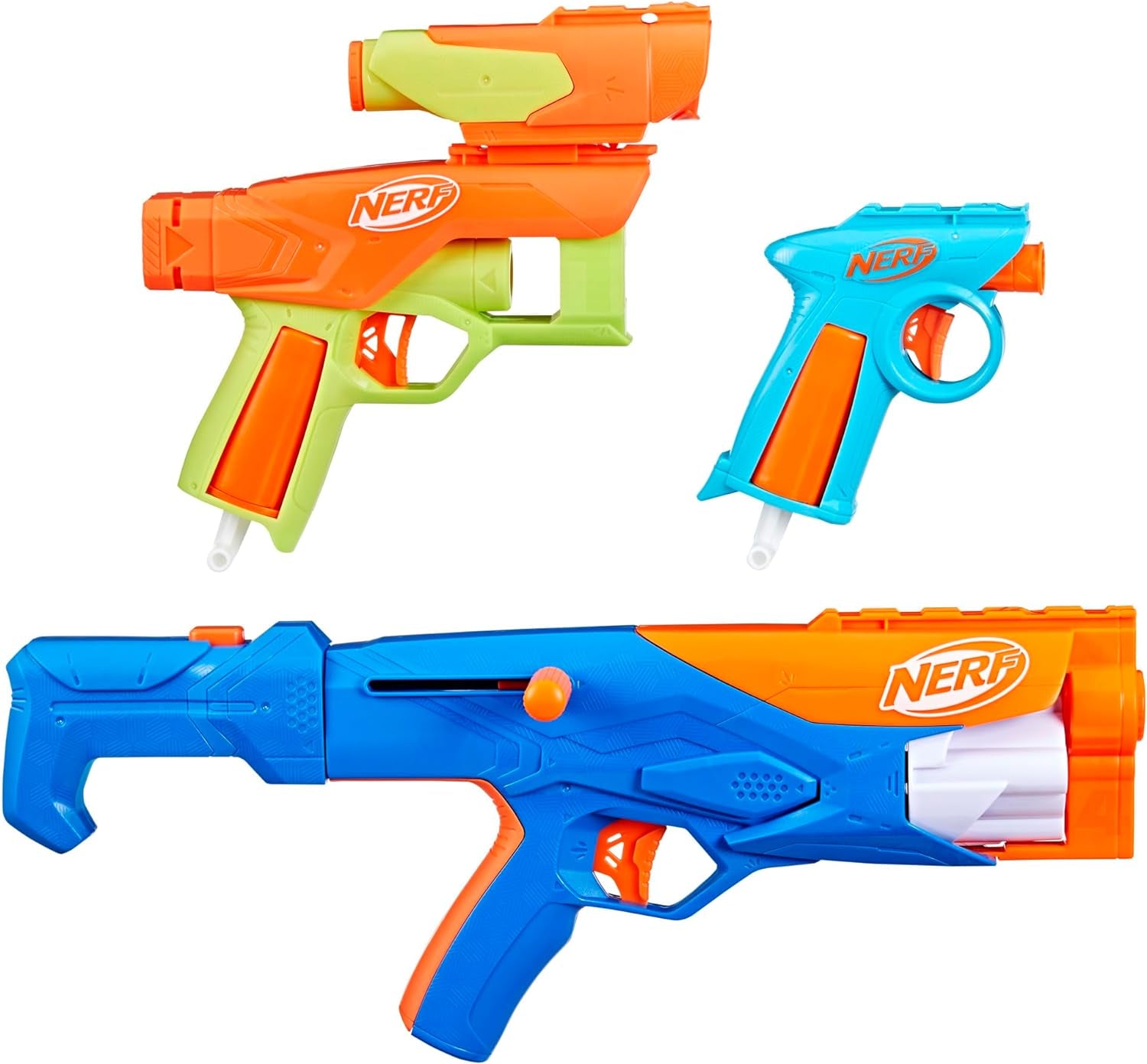 N Series Gear up Pack, 3X Blasters, 18  N1 Darts Compatible Only with  N Series Blasters, Kids Gifts, Outdoor Games, Ages 8+