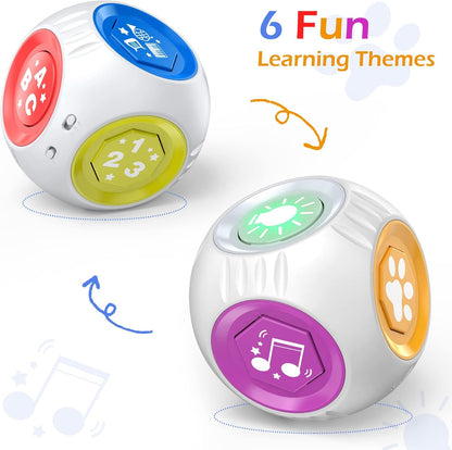 Bilingual Educational Toy for 1 Year Old Boy Girl, Musical Learning Cube Baby Toy 6-9-12-18 Month, Birthday Gift for 1 Year Old Boy Toy, Christmas Toy for 1+ Year Old Girl Gifts