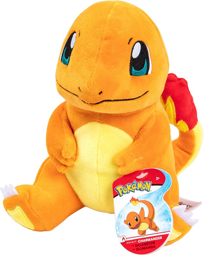 8" Plush Starter 3-Pack Charmander, Squirtle, Bulbasaur - Generation 1 Figure Set - Officially Licensed - Stuffed Animal Toy - Easter Basket Stuffer Gift for Kids, Boys, Girls - 2+