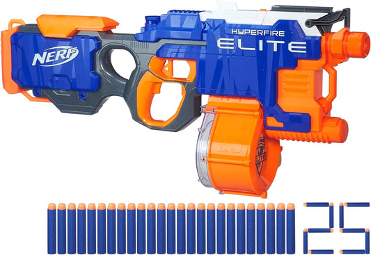 Hyperfire Motorized Elite Blaster, 25-Dart Drum, Fires up to 5 Darts per Second, Includes 25 Official Elite Darts (Amazon Exclusive)