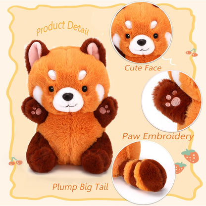 Cute Red Panda Plush Toy Red Panda Stuffed Animal Panda Plushie Gift for Girlfriend Kids Birthday 9" Red Panda Stuffed
