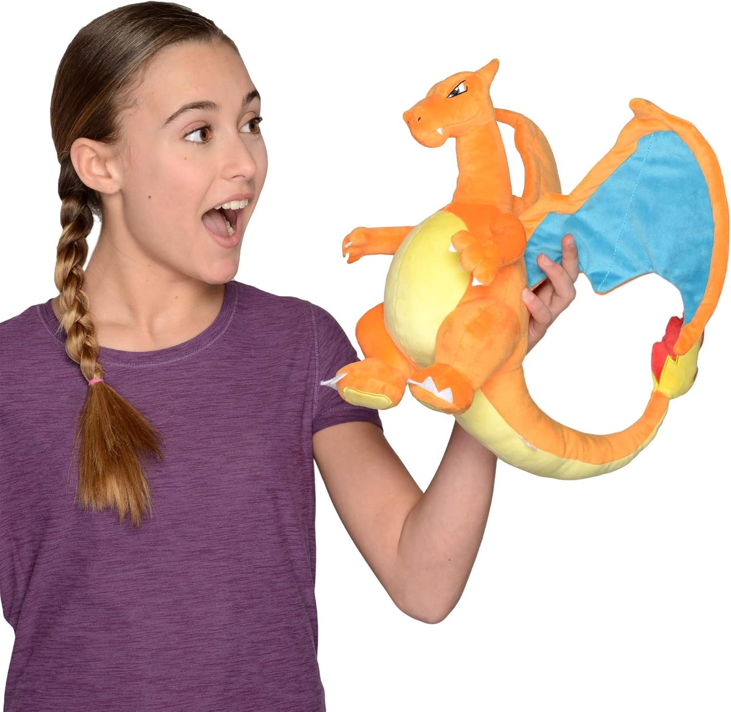 Pokémon 12" Large Charizard Plush - Officially Licensed - Charmander Evolution - Authentic Soft Stuffed Animal Toy Figure - Easter Basket Stuffer Gift for Kids, Boys, Girls - 2+